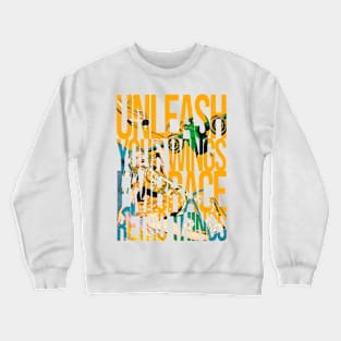 Unleash Your Wings, Embrace Retro Things Vintage Comic Old Fantasy Popart Scifi Funny Crewneck Sweatshirt